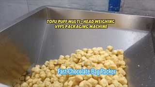 14 ヘッド計量機を備えた高品質冷凍豆腐パフ VFFS 包装ライン
